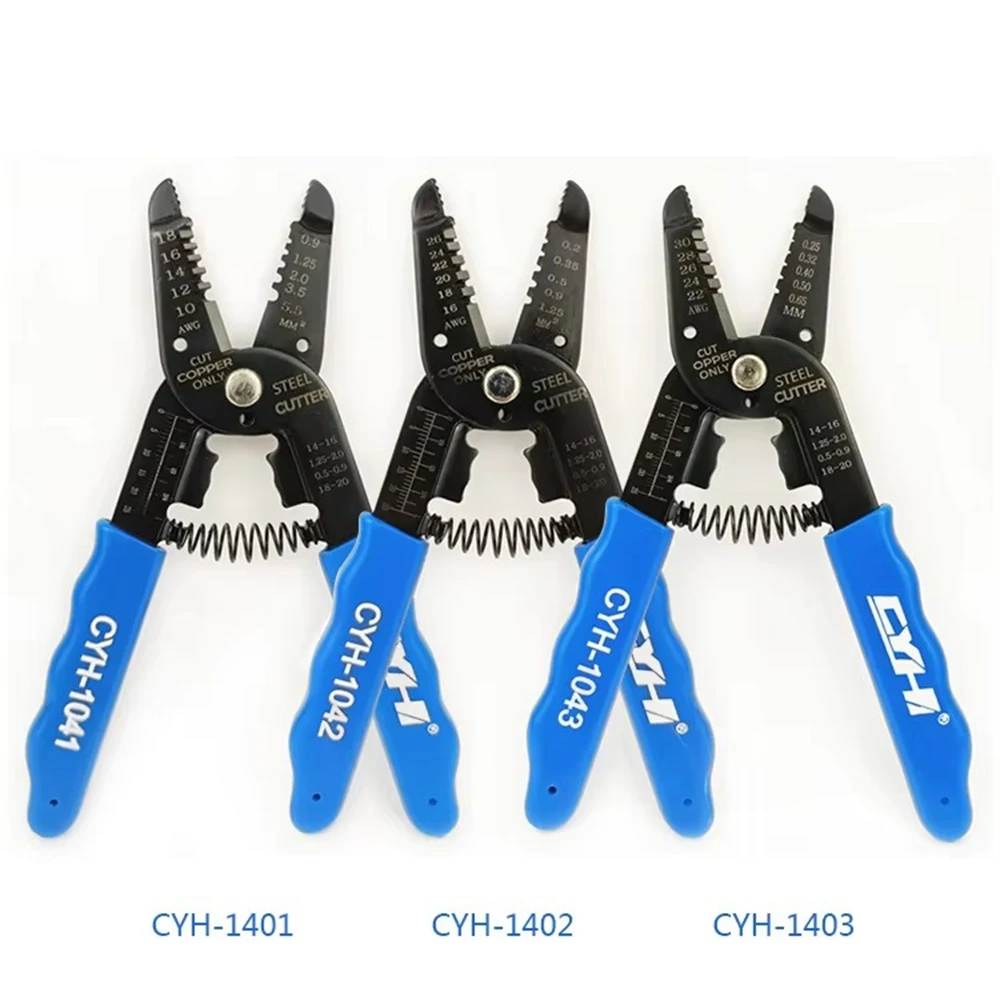 CYH-1041/1042/1043 AWG10-18 16-26 22-30 Multi Purpose Pliers Electric Cable Stripper Cutter Cold Press Pliers Wire 3/set