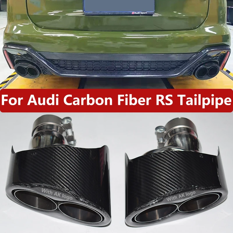 

Genuine carbon fiber nozzle For Audi A3 A4 A5 A6 A7 exhaust upgrade RS muffler tip exhaust tailpipe