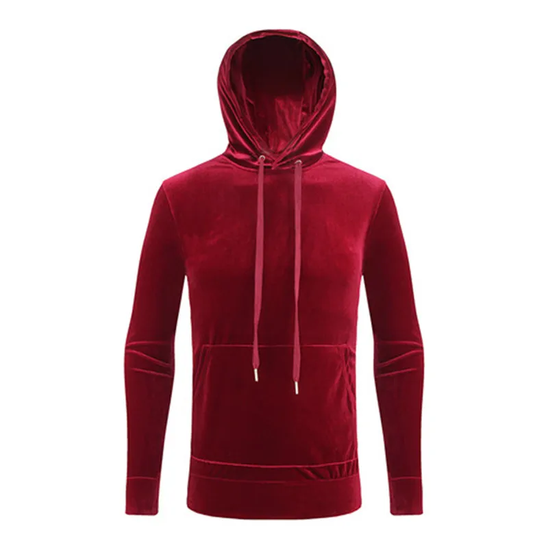 Velvet Hooded Pullover Sweatshirts Red Kanye West Street Wear Black Velour Hoodies Hoodies Pullover Oversized for Men Hip Hop