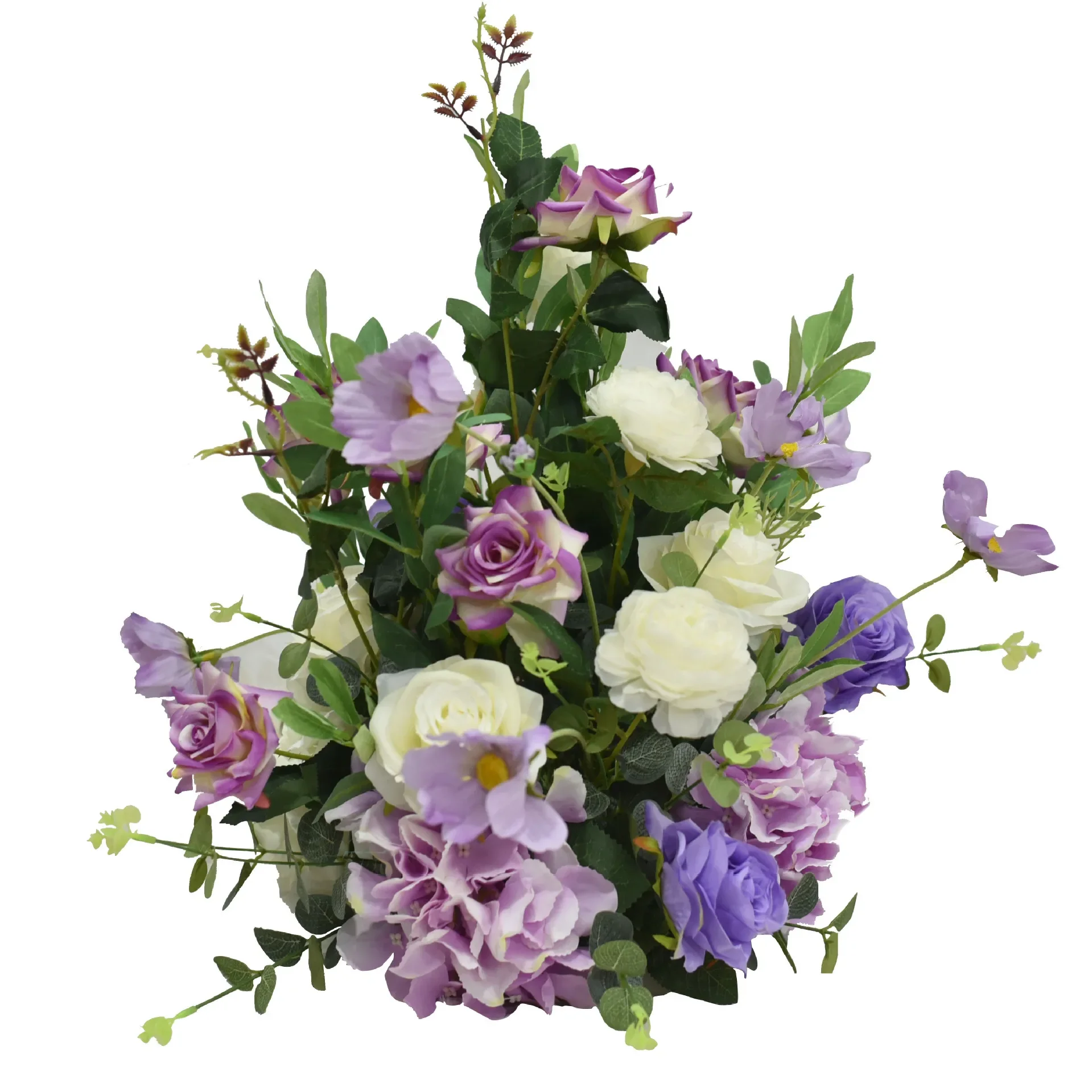 Imagem -03 - Decorações de Casamento Roxo de Luxo Fileira de Flores Artificiais Forma de Triângulo Bola de Chumbo de Estrada Decoração de Fundo de Piso