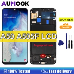 Samsung Galaxy a50 6.4/ds a505f/ds用のスーパーAMOLEDLCDタッチスクリーン,SM-A505FNインチ