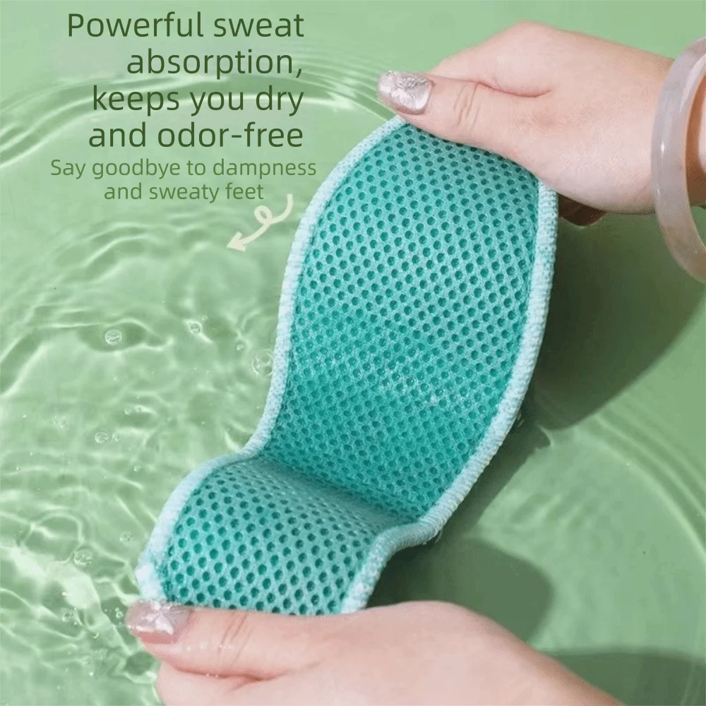 10 Pairs Elastic Mesh Bamboo Charcoal Insoles Cotton Material Washable Sweat Absorbent Insoles Breathable Cushioned