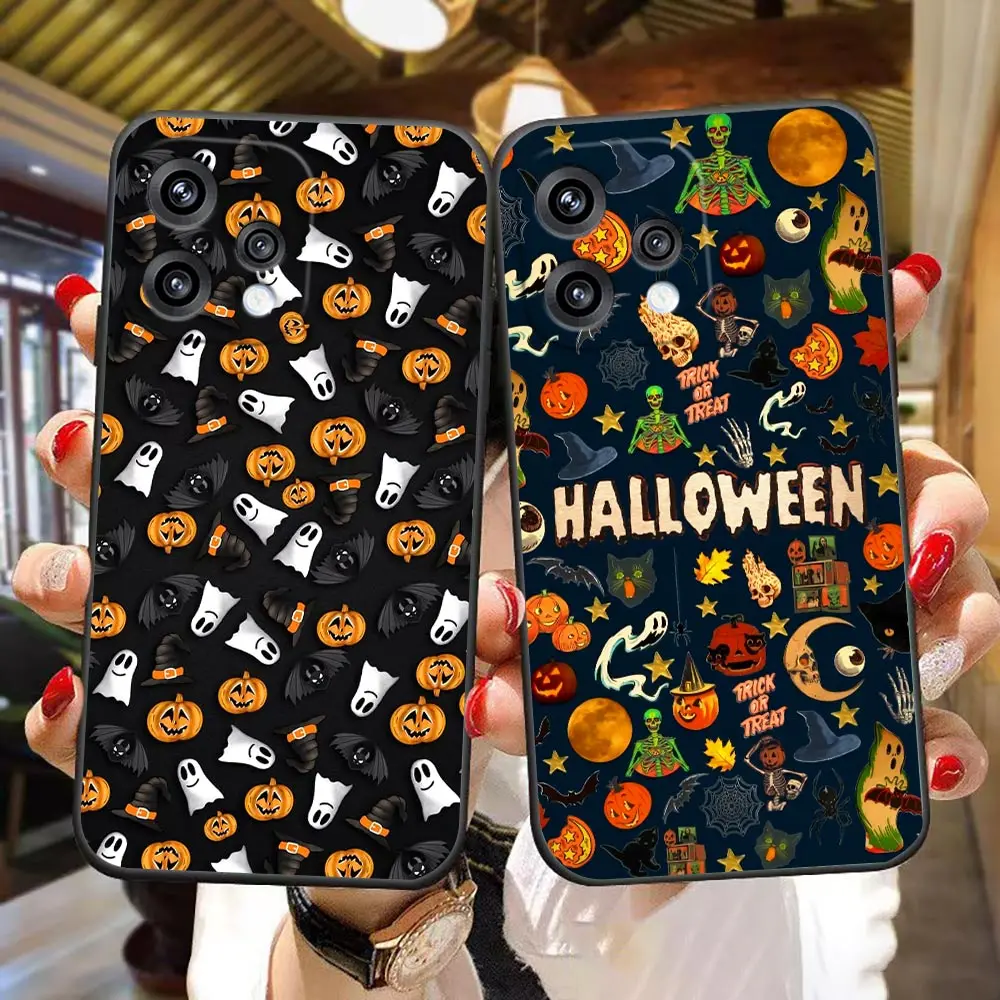 Phone Case For OPPO RENO 16 16F 15 15F 14 14F 13 13F 12 11 11F 10 8T 8 7 6 5 5F 4 4F LITE Coque Cover Halloween Pumpkin Castle