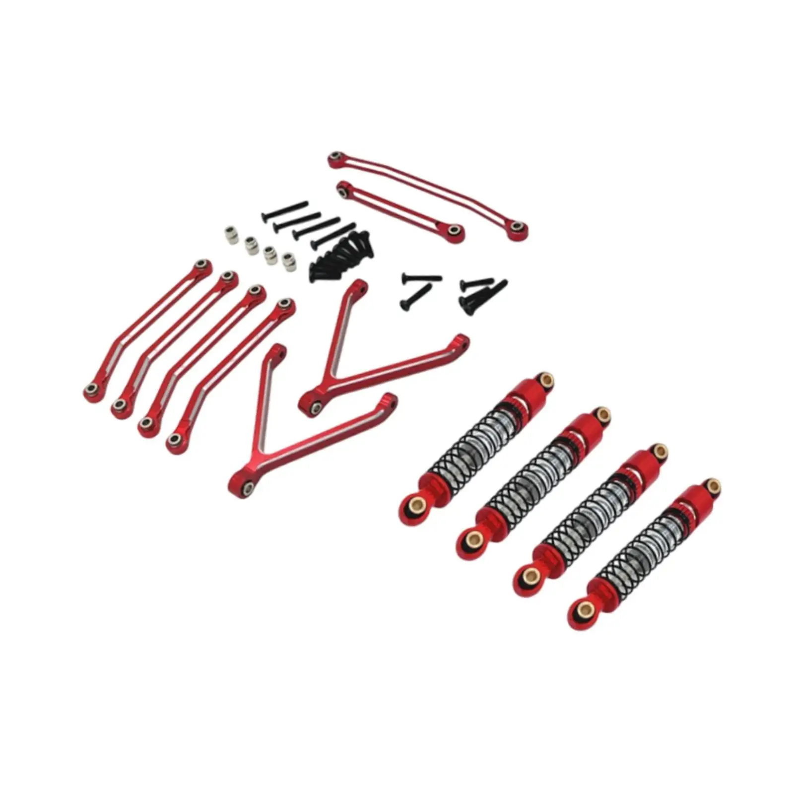 

RC Car Accessories Set Replace Upgrade Sturdy,Lightweight,RC Car Part Links and Shocks Absorber Set for 1/24 RC Car Fcx24