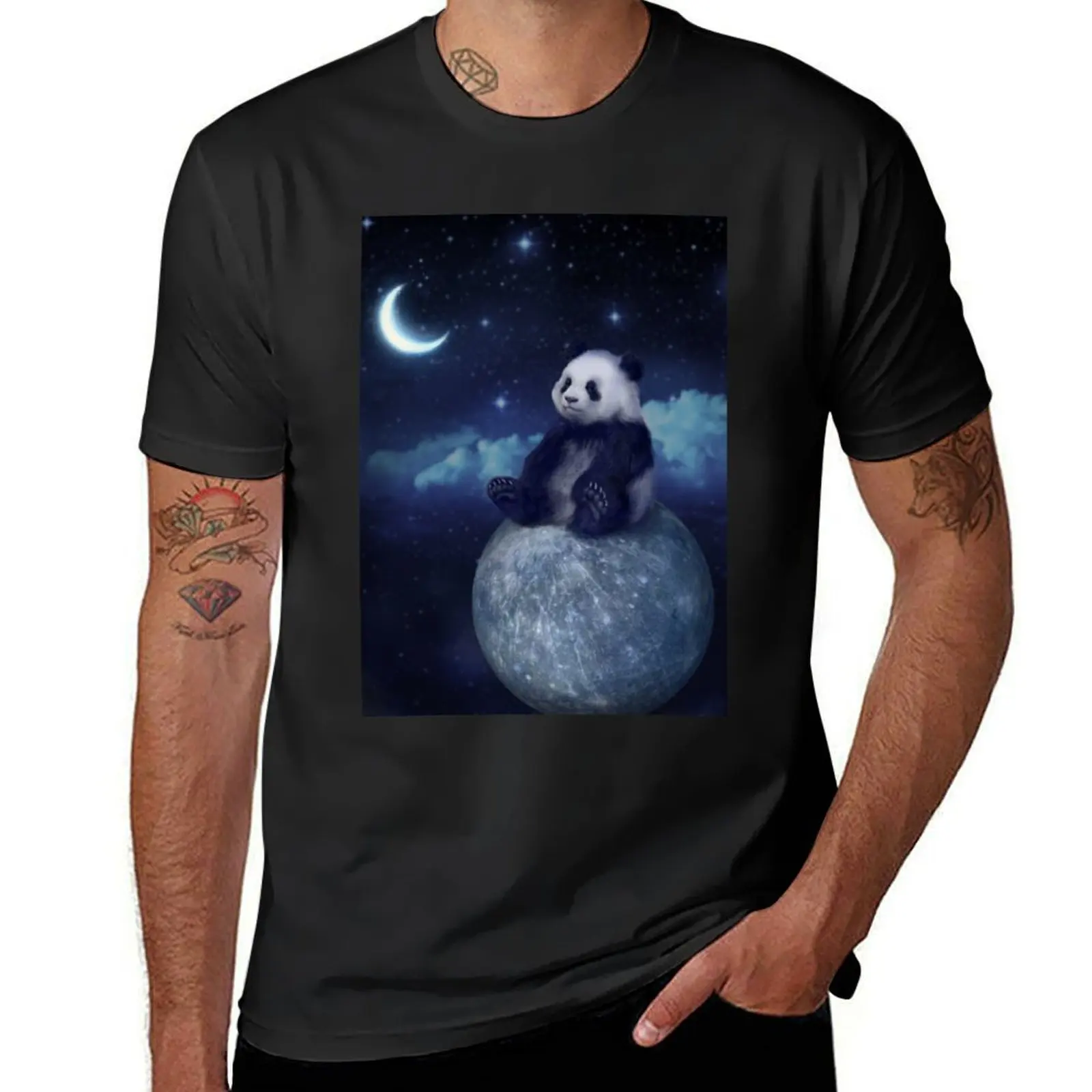 The little prince panda T-Shirt summer top boys animal print tshirts for men