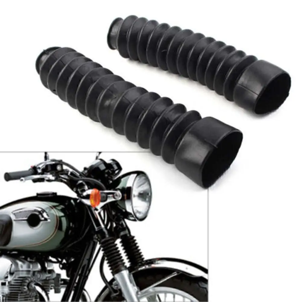 Black Motorcycle Fork Boot Absorber Dust Cover Fits Most Models Excellent Protection against Environmental Elements