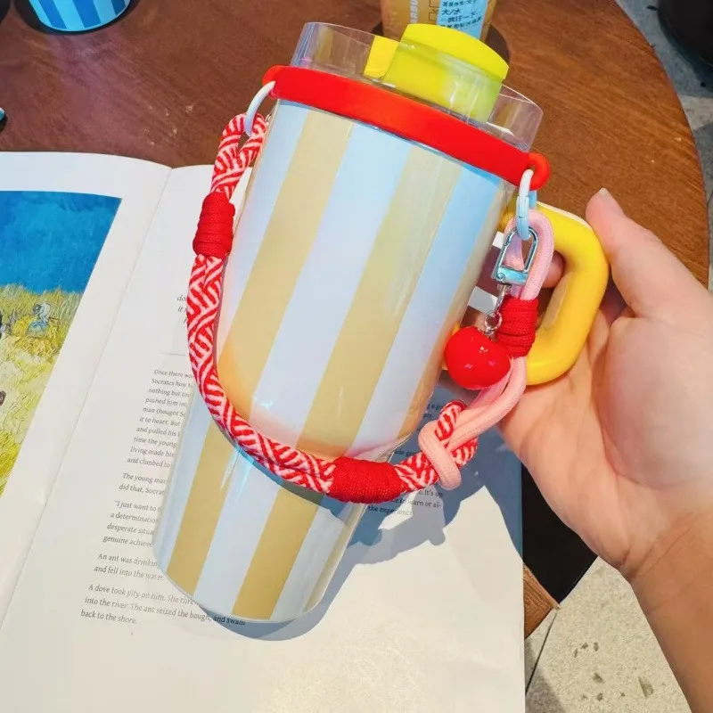 

Tumbler Handle Strap For Stanley Cup 30/40oz Thermal Water Bottle Silicone Cup Holder Accessories Suitable for 6-10cm Cup Mouth
