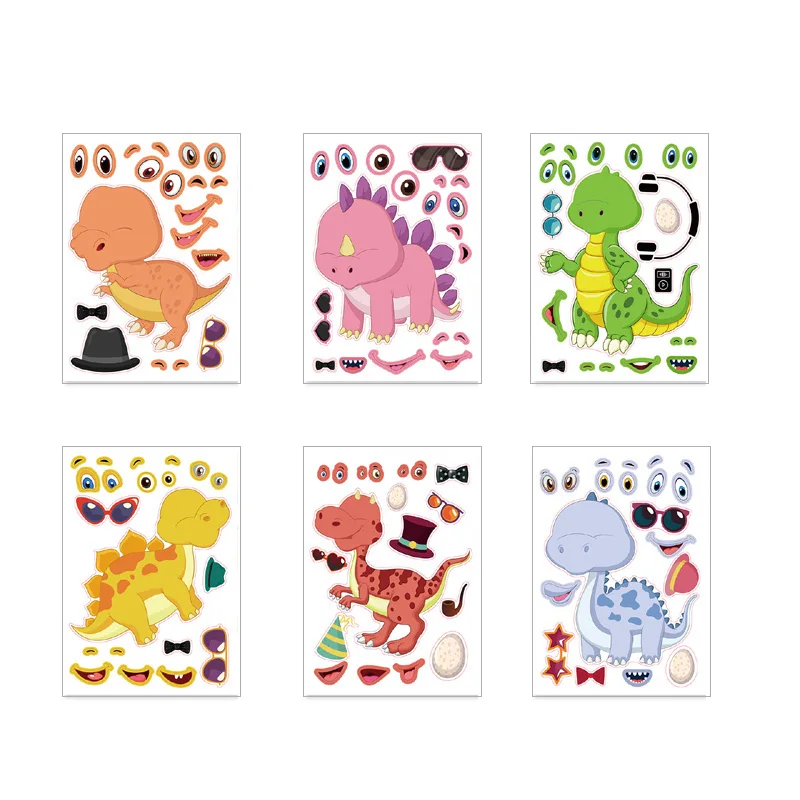 6 Sheets Farm Animals Assembled Sticker Set for Kids