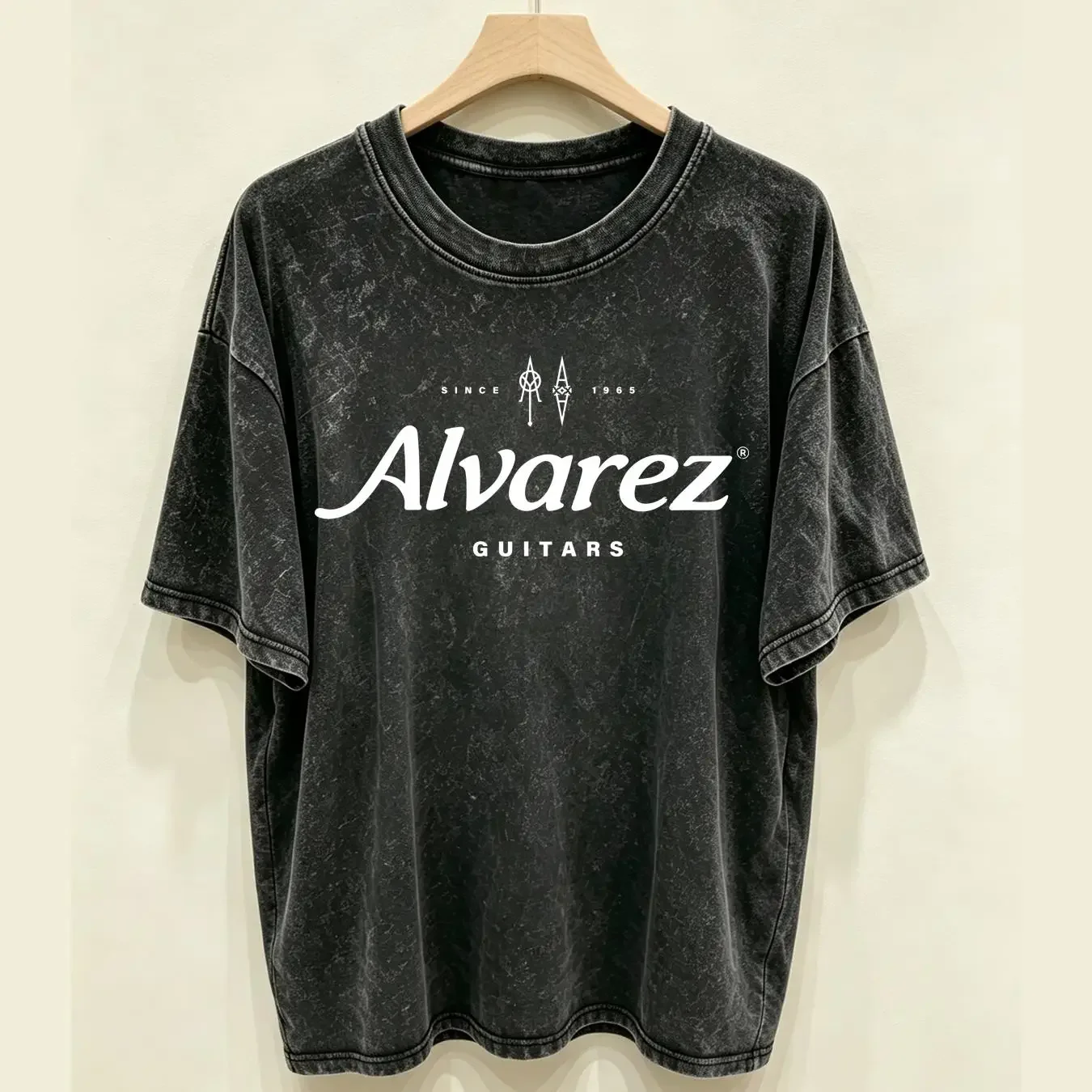 washed T Shirt New Alvarez Guitars Acoustic Men's Logo USA size S XXL long sleeves vintage Washed Top For Everyday Wear homme