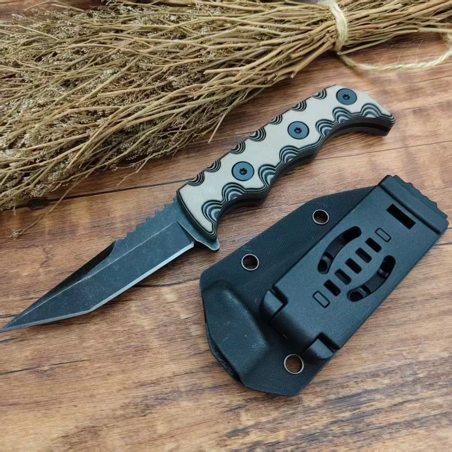 007-高品質ジャングルハンティングストレートナイフ-7cr13mov-ブレード-g10-ハンドル多機能アウトドアキャンプ-edc-ツール-シース付き