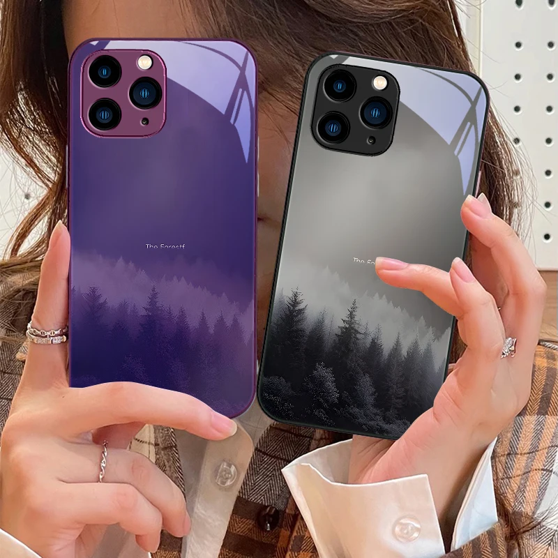 

Pearl Lotus Powder For IPhone 16 Pro Max 15 Pro 14 13 12 Mini 11 XS Max XR 7 8 Plu SE 2022 Tempered Glass Phone Case