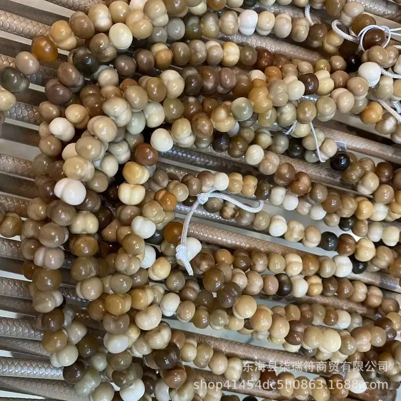 Ridge Bodhi Peach-Shaped Old-Style , Straight-Cut Bucket , 108-Bead Bracelet, Buddhist Prayer Beads, Who
