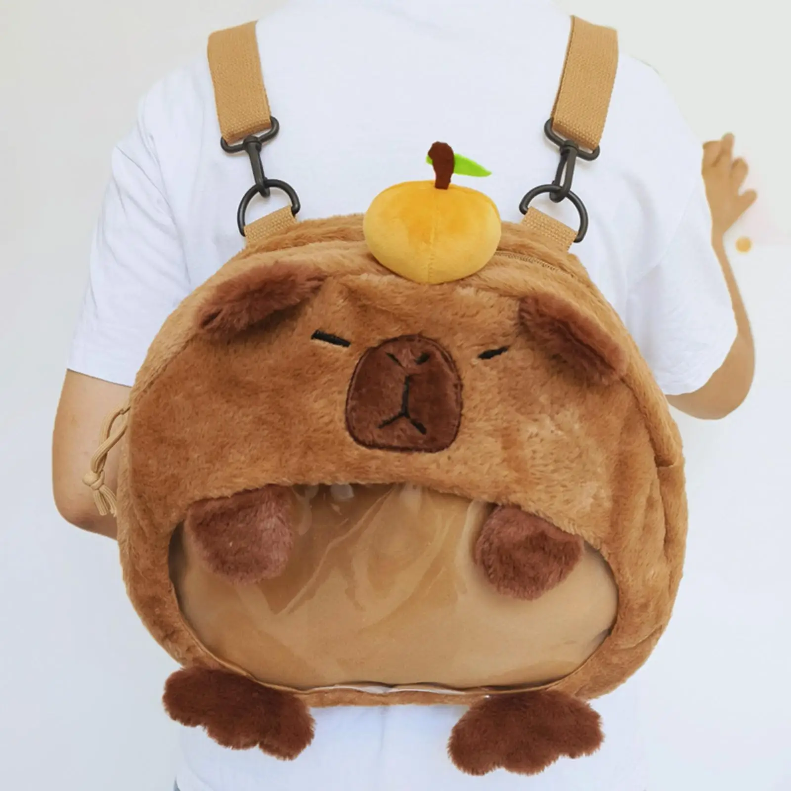 Capybara Backpack Creative Plush Animal Backpack for Trips Street Camping Women