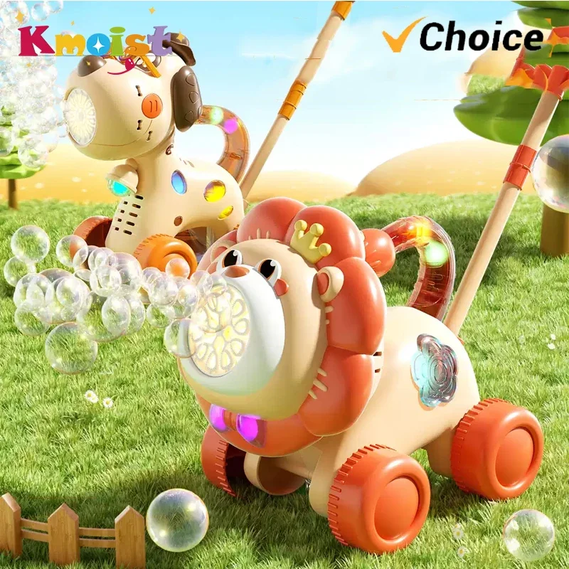 2026 Cute Bubble Machine Light Up Hand-Pushed Electric Dinosaur Rabbit Dog Bubble Guns Bubble Soap Blower For Kids Outdoor Toys view 6