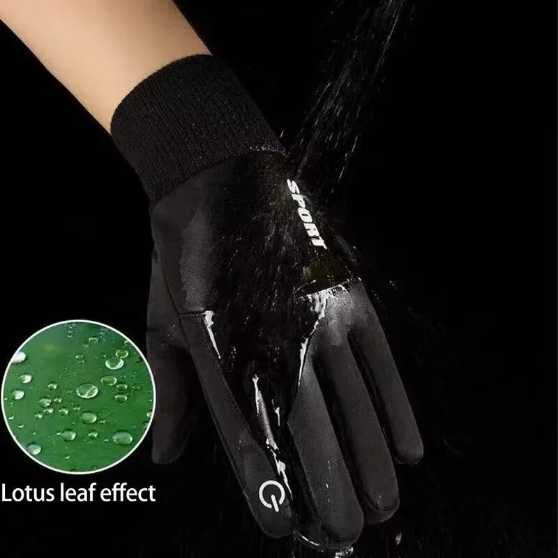 Winter Waterproof Men\'s Gloves Windproof Sports Fishing Touchscreen Driving Motorcycle Ski Non-slip Warm Cycling Women Gloves