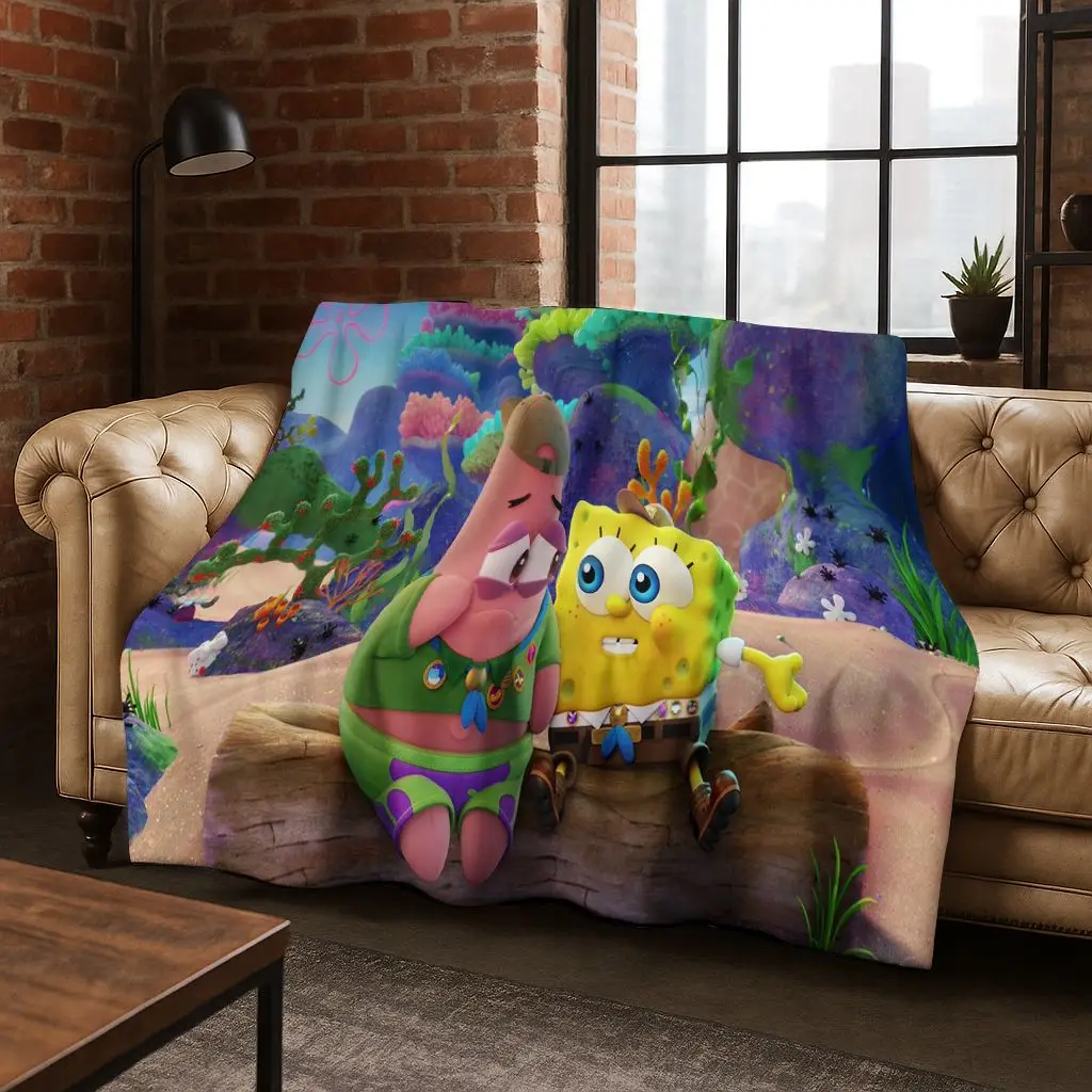 الكرتون S-سبونجبوب سكوير باتريك ستار الفانيلا بطانية لينة رمي بطانية للسرير غرفة نوم غرفة المعيشة السفر نزهة هدية #6