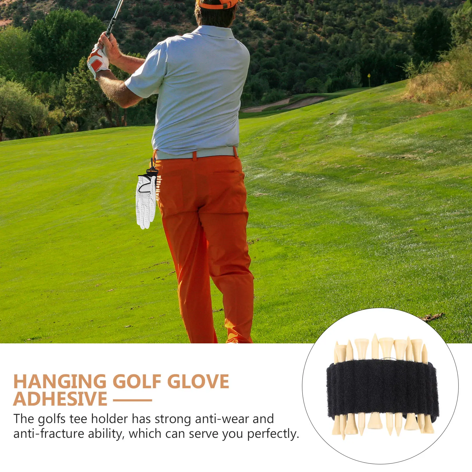 

Golf Tee Holder Black Skull Double-sided Hanging Ties Accessories Plastic Cloth Material Anti-wear Compact Structure