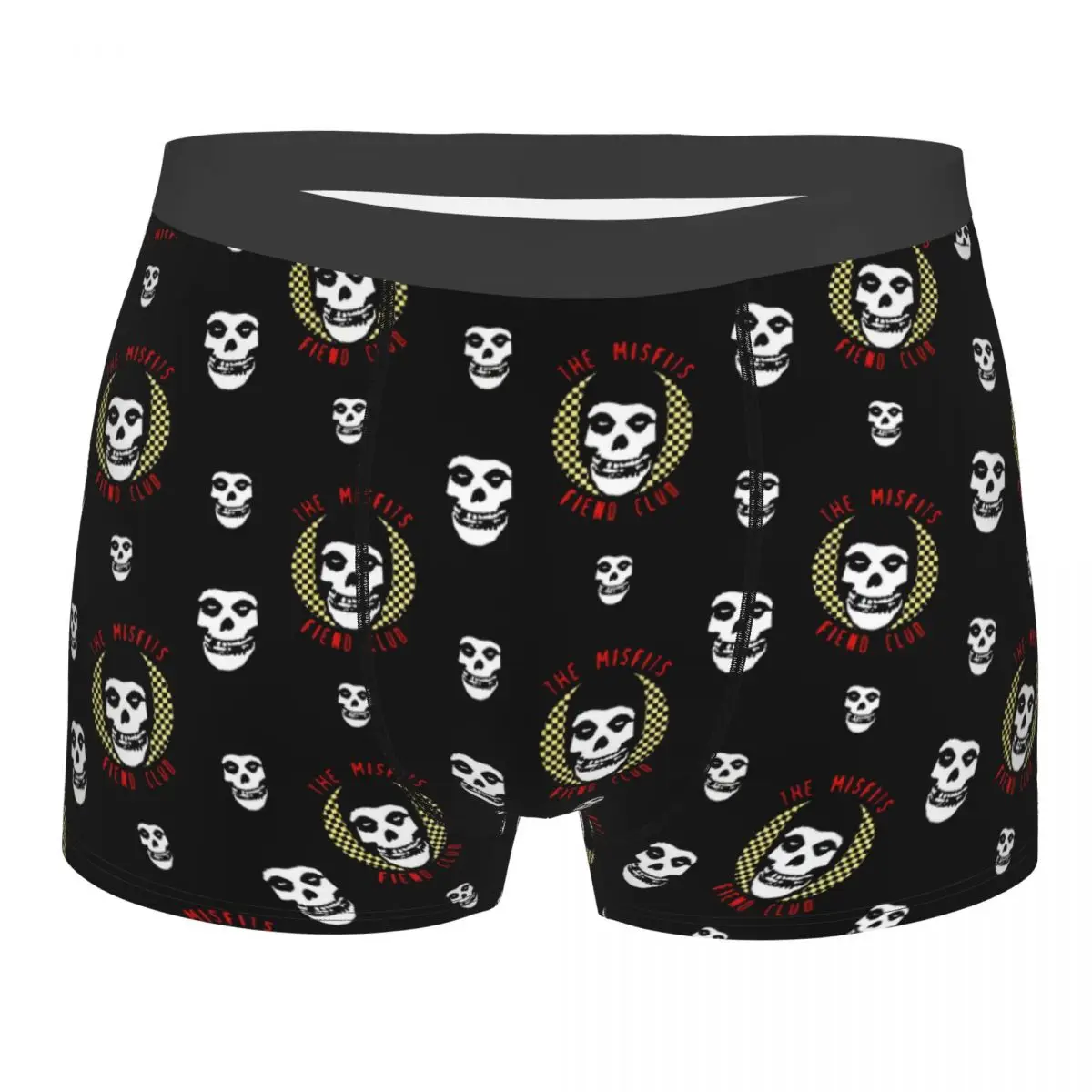 Custom Rock Punk Band Boxer Shorts para Homens, Misfits Caveira Face, Heavy Metal, Impressão 3D, Roupa Interior, Calcinhas, Cuecas, Cuecas Stretch