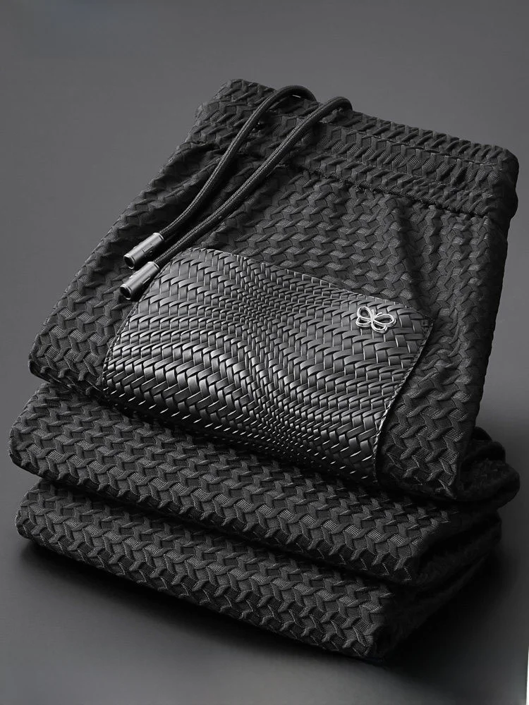 

Ice Silk Elastic Men's Sport Pants Summer Slim Fit Bungee Cord Dstring Bird Patterned Trousers Youth Faion Trend Brand