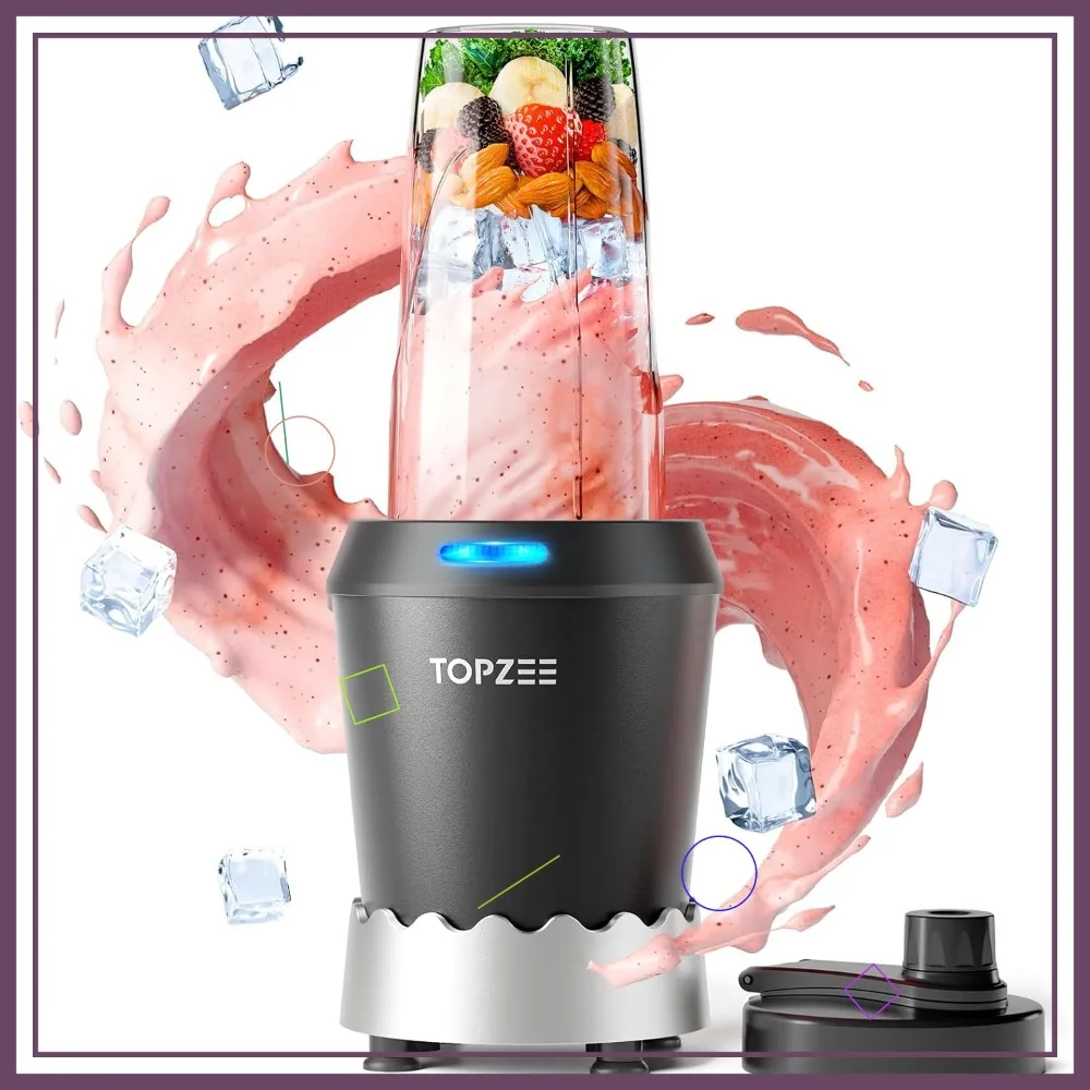 

1000W Personal Smoothie Blender with 24oz Travel Cups - Ideal for Protein Shakes, Frozen Drinks & Kitchen Use