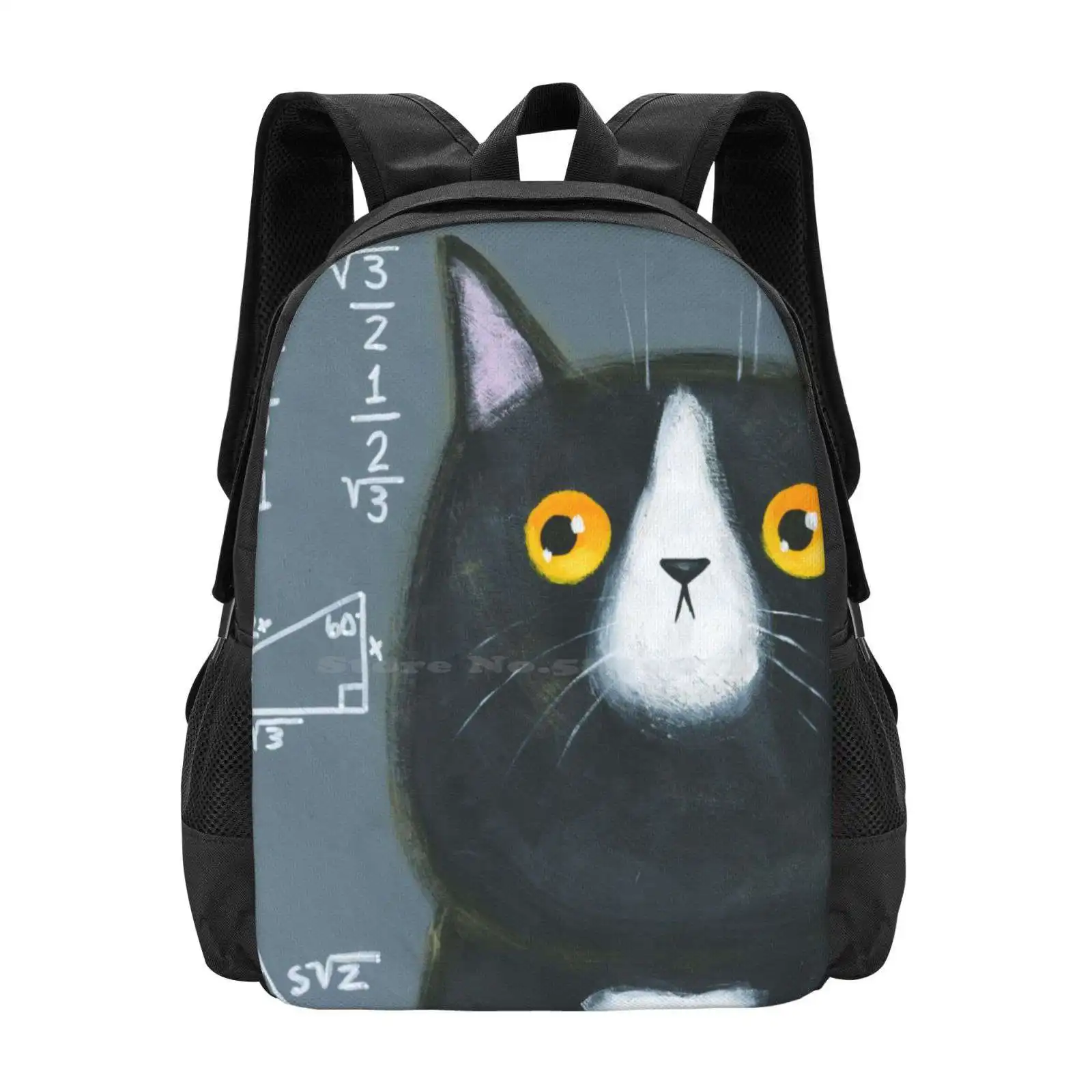 Maths Cat Hot Sale Schoolbag Backpack Fashion Bags Math Cat Meme Maths Funny Kitty Confused Cat Kilkennycat