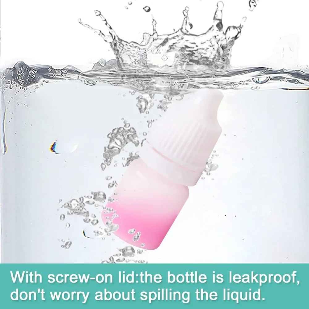 Gotero de plástico vacío con tapa de rosca y tapón, botellas de aceite esencial para ojos, contenedores para apretar, 3/5/10/15/20/30/50ml, 50 piezas