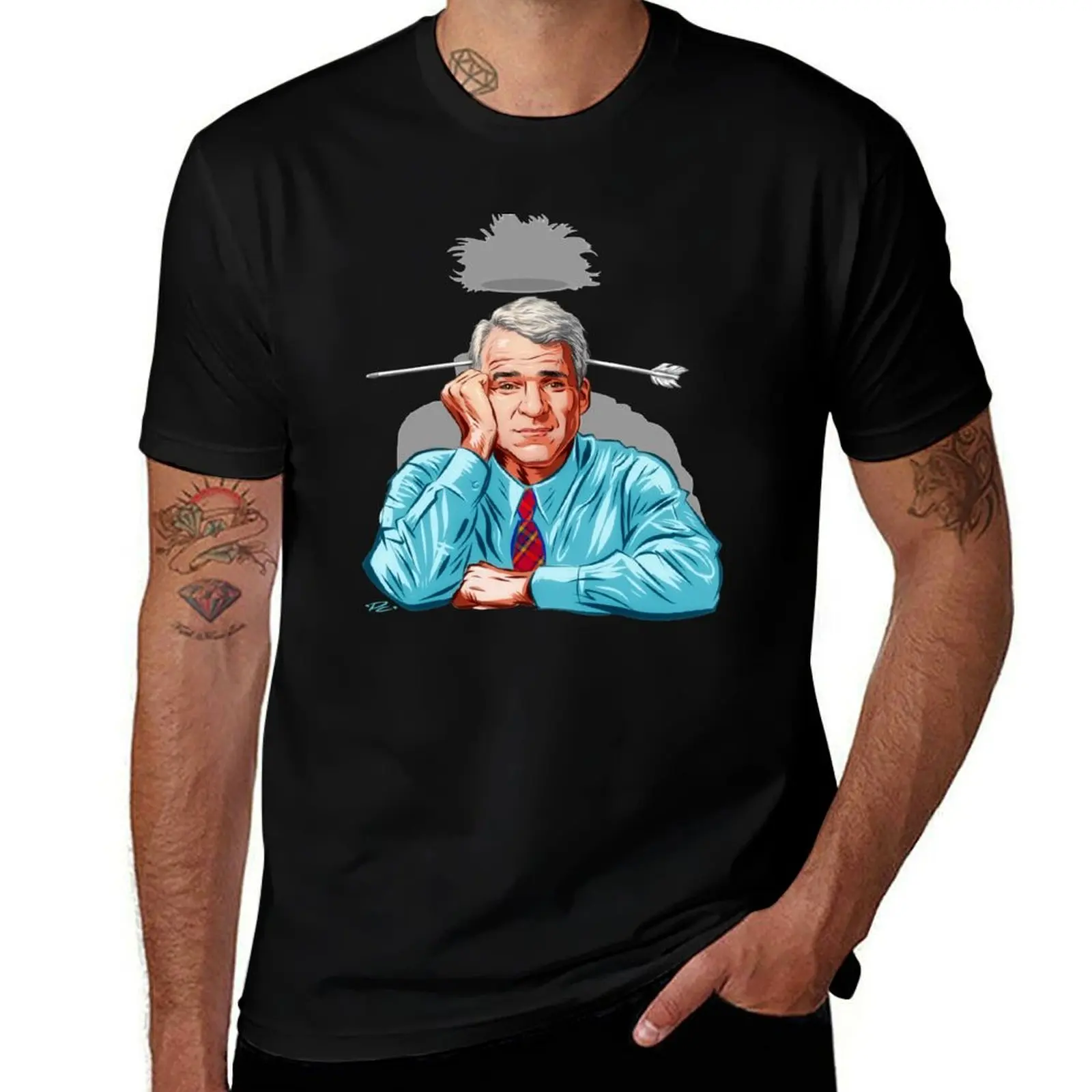 Steve Martin - An illustration by Paul Cemmick T-Shirt Mechanic Work Tee Shirt T-Shirt