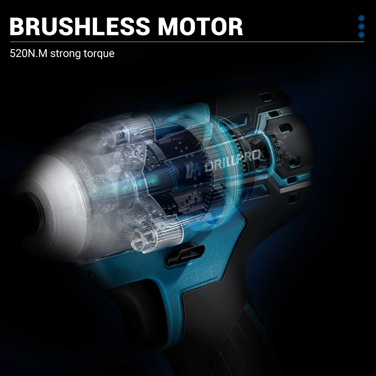 Drillpro 1/4inch Brushless Electric Screwdriver Wireless Cordless 520N.M Electric Drill Power Tool For Makita 18v Battery