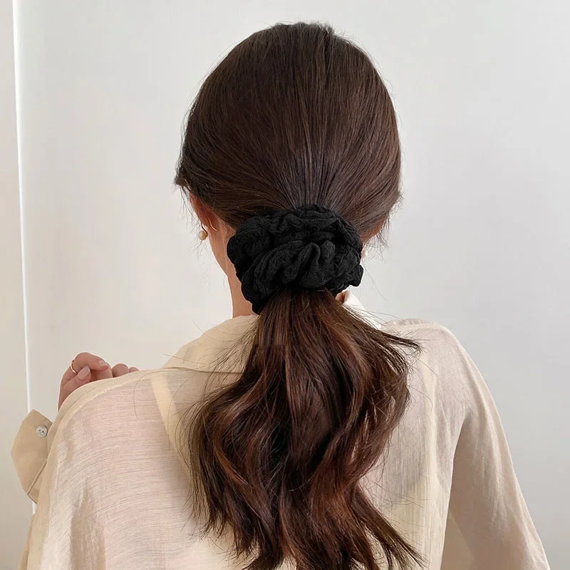 1 Pcs Women's Hair Scrunchies Solid Color Simple Fashionable Versatile Elegant Loose Hair Ties Elasticity Hair Accessories Girl