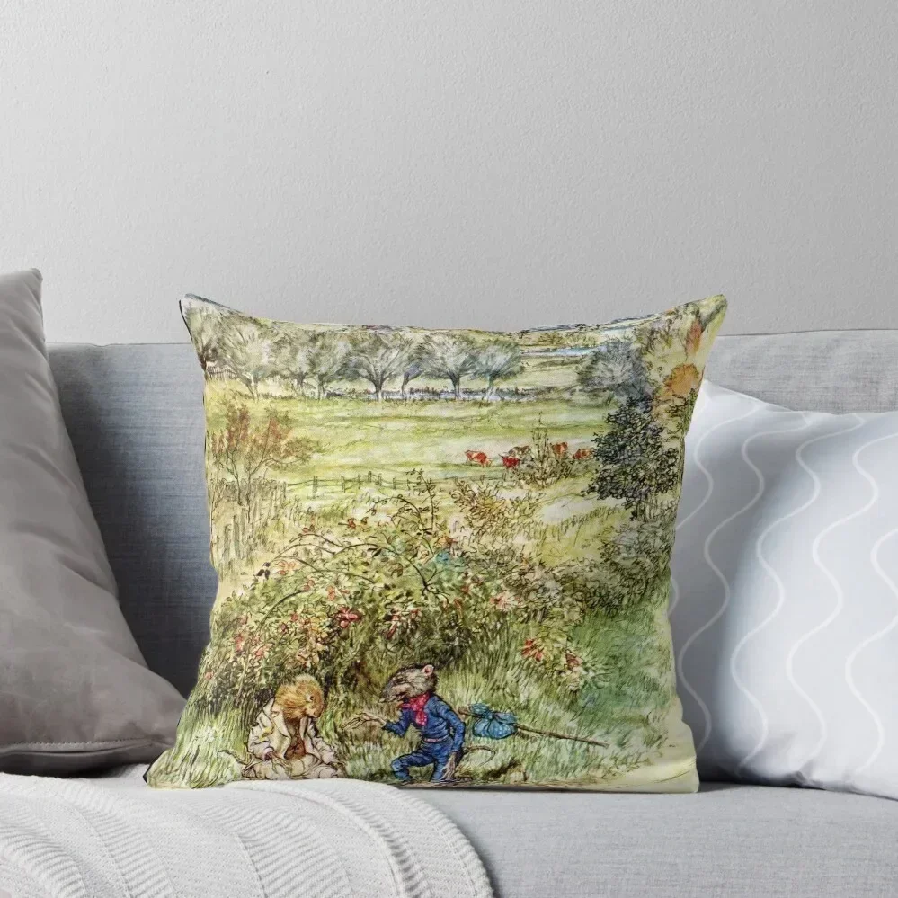 

Rat and Mole - The Wind in the Willows, Arthur Rackham Throw Pillow Custom Cushion Decorative Cushion pillow