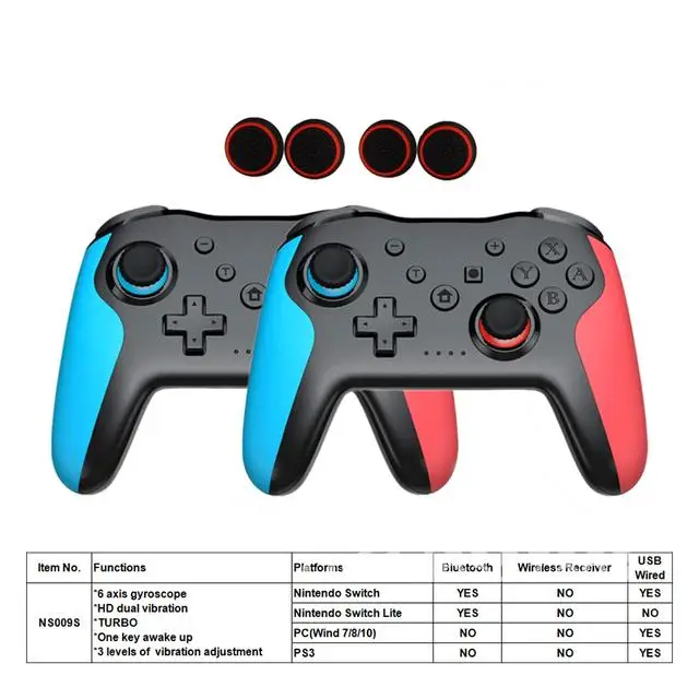 2PCS Wireless Bluetooth Controller For Nintendo Switch Pro PC TV Box Smart Phone Tablet PS3 Tesla Shock Joystick Gamepad 2.4G