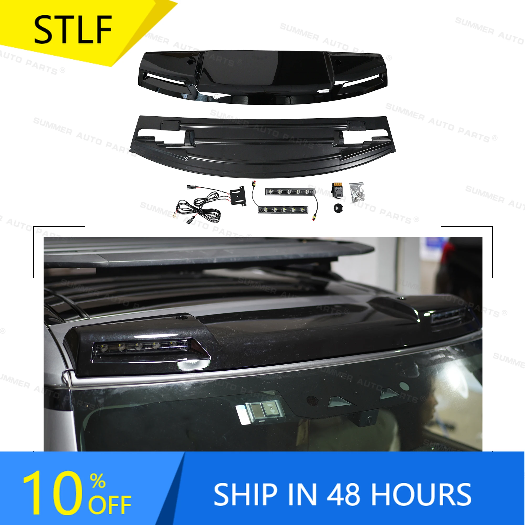 

Car Exterior Parts Front Top Light Glossy Black Roof Top Led Light for Land Rover Defender 110 Parts