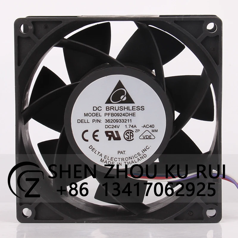 

PFB0924DHE Case Fan Dual Ball Bearing for DELTA DC24V 1.74A 90X90X38MM 9CM 9038 Frequency Converter High Air Volume Chassis