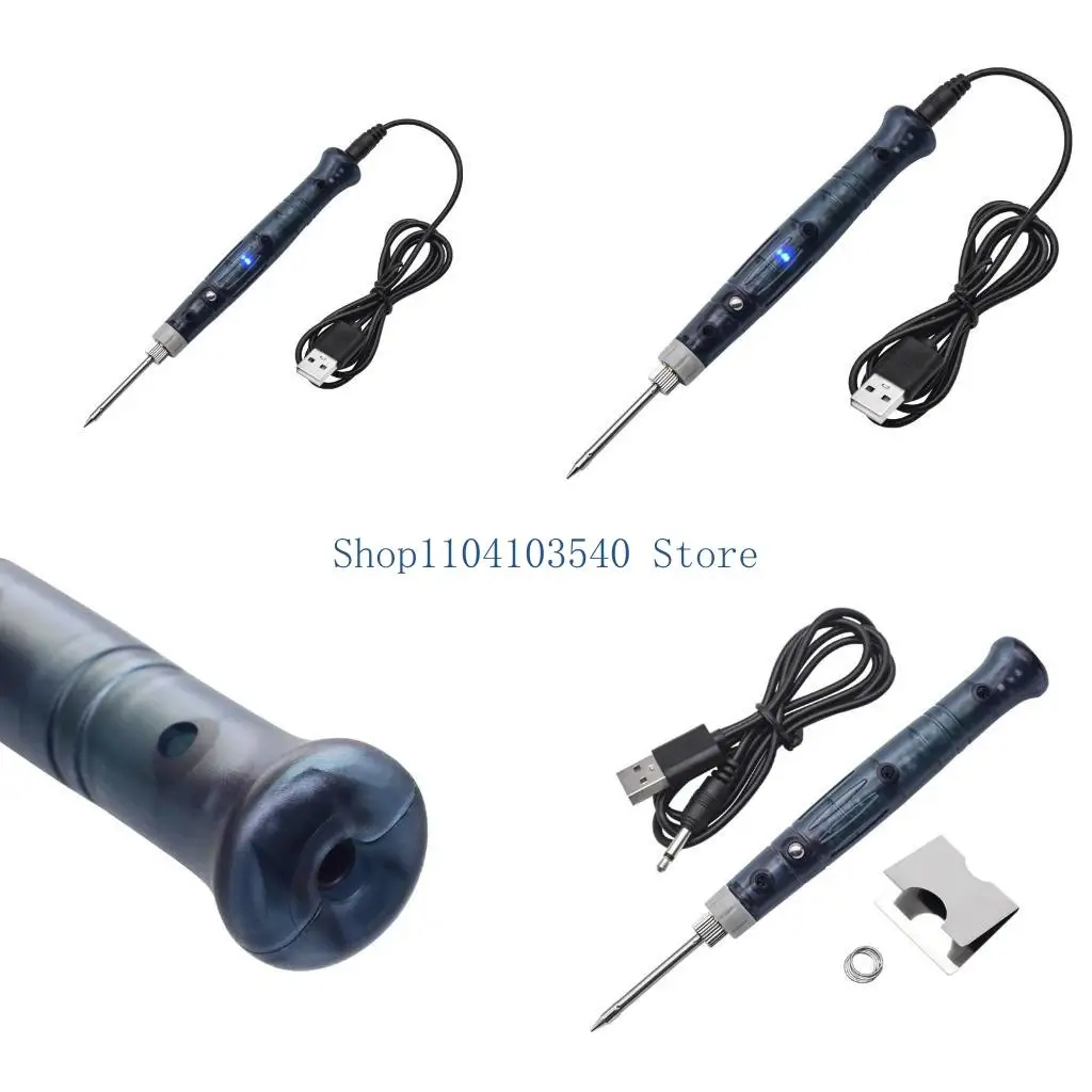 

02DC Portable USB Powered Solder Soldering Iron Pen Tool with Stand 8W 5V Low