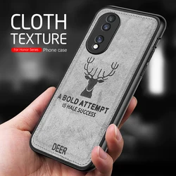 For Honor 70 Case Deer Pattern Fabric Cloth Back Cover Honer Honar Hono 70 Honor70 5G 6.67inch Soft Slim Shockproof Shell Capas