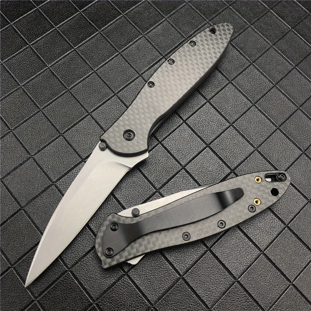 للطي جيب 1660 ألياف الكربون G10 مقبض متعدد الوظائف دائم الدفاع عن النفس في الهواء الطلق التخييم بقاء EDC سكين محمول
