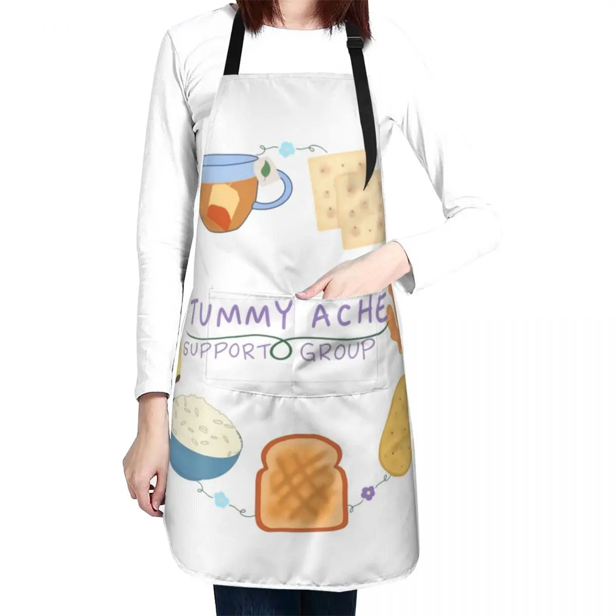 Tummy Ache Support Group Apron Kitchen Women men Smock for hairdressing For Men Apron