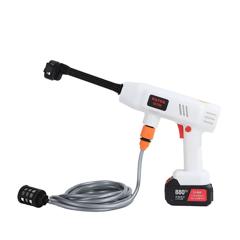 ماكينة غسيل السيارات اللاسلكية المحمولة، ماكينة غسيل السيارات الكهربائية المنزلية ذات الجهد العالي، غسيل السيارات القابلة لإعادة الشحن ببطارية الليثيوم