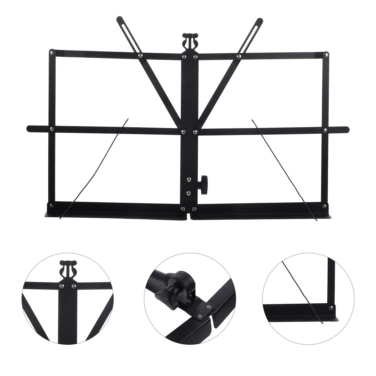 

Trumpet Lyre Clamp Holder Music Score Clip Stand Professional Bookshelf Desktop Foldable Keyboard