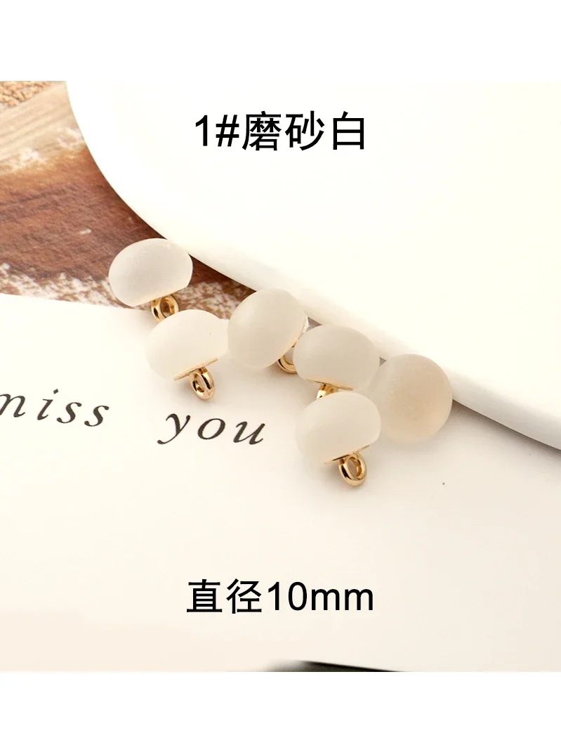 10mm Mushroom Faux Plastic Shirt semicircle Pearl Buttons Gold Shank Button For Clothing Woman Kids Decorative Mini Sewing DIY