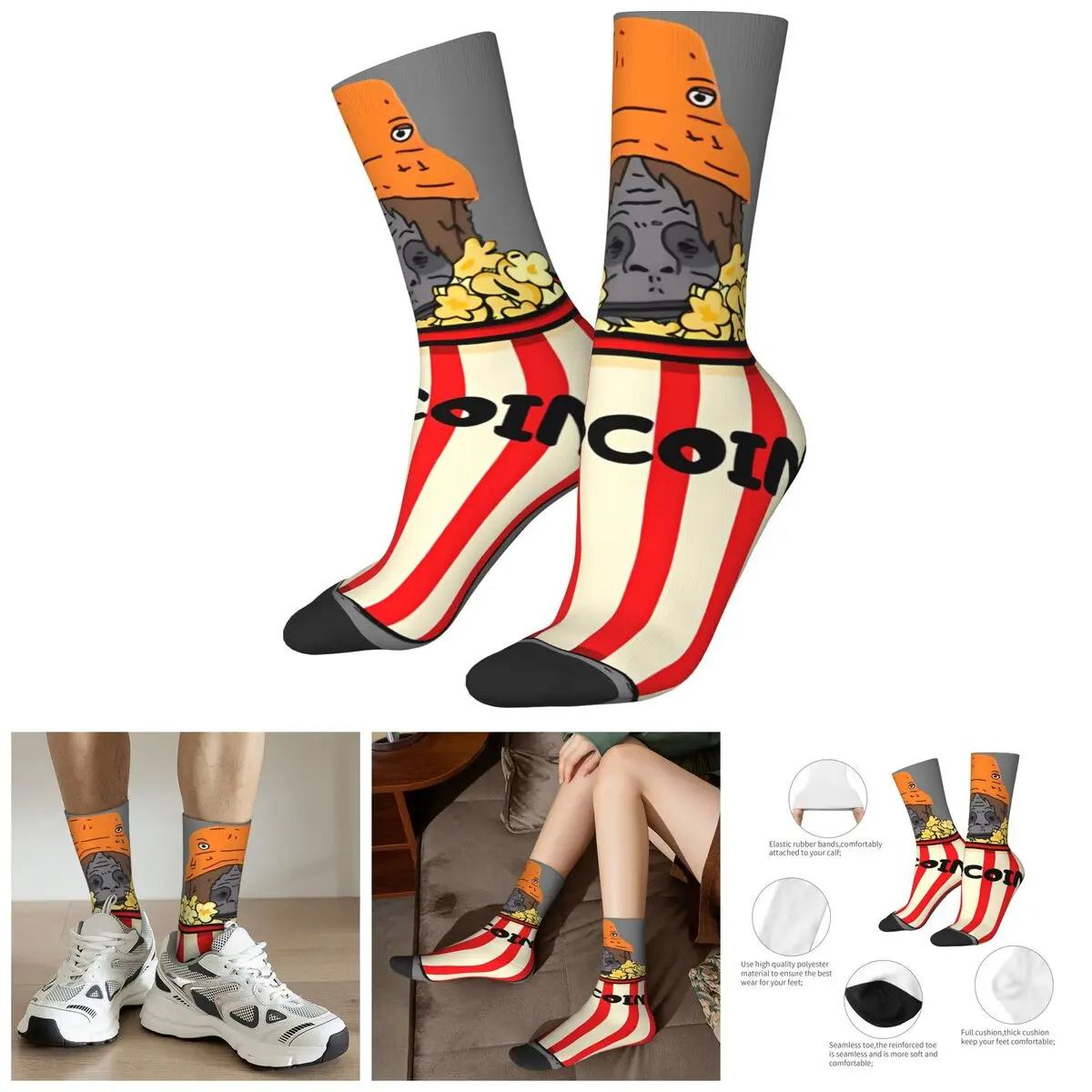 

Hip Hop Vintage Grease Crazy Men's compression Socks Unisex Sassy The Sasquatch Harajuku Pattern Printed Funny Novelty Happy