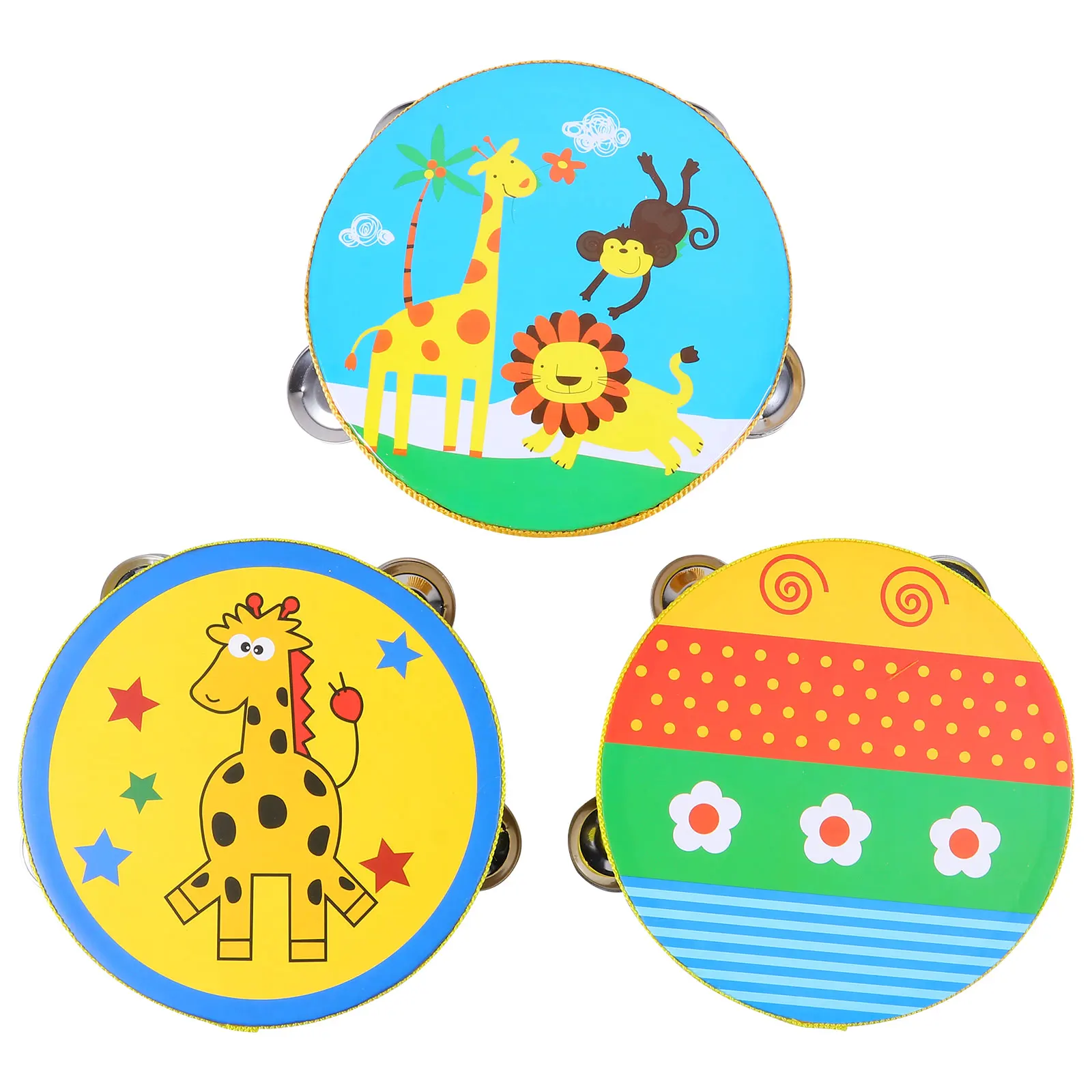 

Wood Tambourine Toy H Baby Tambourine held Percussion Instrument Musical Toys Eco friendly Baby Wood Children Gift