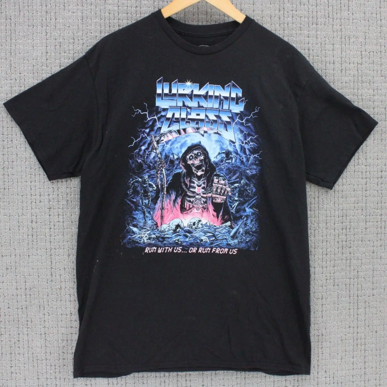 

Lurking Class Shirt Men Large L Black Short Sleeve Stikker Run Death Graphic Art