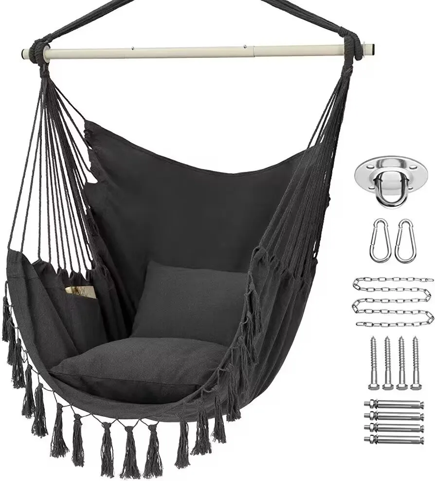 3-section folding reinforced iron pipe outdoor anti rollover bedroom swing chair