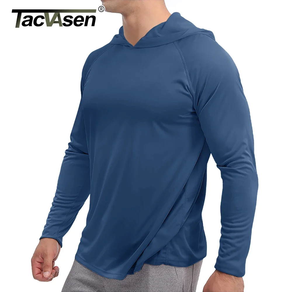 TACVASEN UPF 50+ Sun Protection T-Shirts Mens Long Sleeve Hoodie Casual Quick Dry T shirts Outdoor Hike Sports Run Pullover Tops image 3