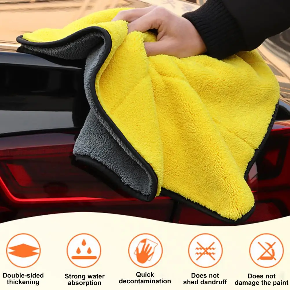 30x60CM Car Wash Microfiber Towel Car Cleaning Drying Cloth Hemming Car Care Cloth Detailing Car Wash Towel Car Accessories