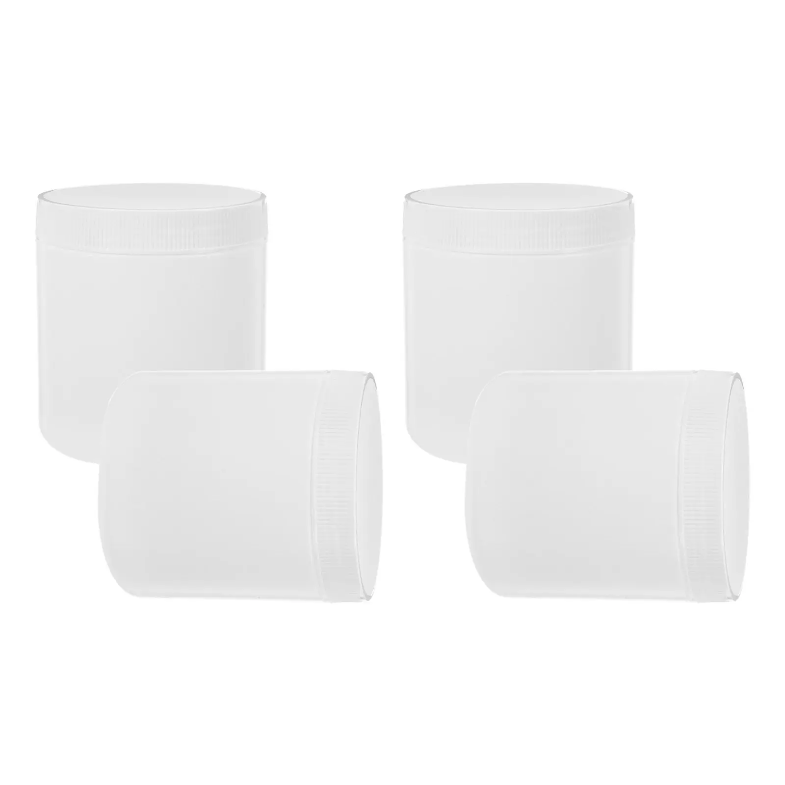 4Pcs Wide Mouth Sample Bottles Airtight Screw Cap Plastic Storage Containers 200Ml Refillable Loose Powder Jars Travel Kitchen