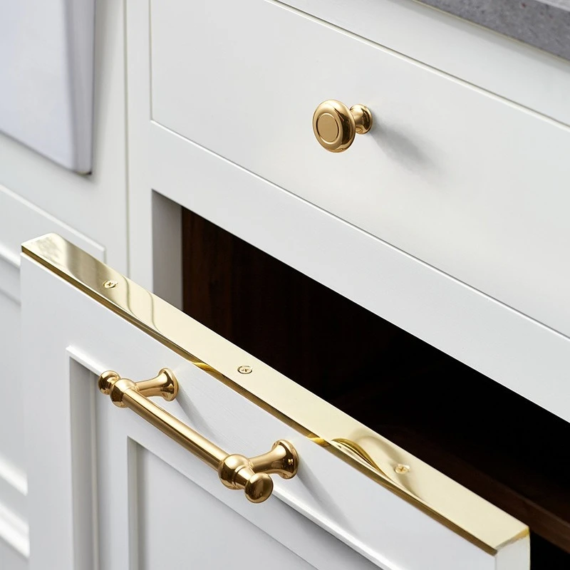 Sleek Gold Nordic Neo-Chinese Light Luxury Cabinet Handles Wardrobe Kitchen Shoe Cabinet Door Drawer Hardware