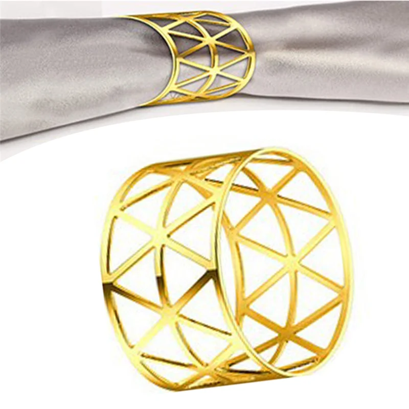 

Y42A-Metal Napkin Rings Holders Hollow Out Devise Delicate Napkin Rings Bulk For Party Decor