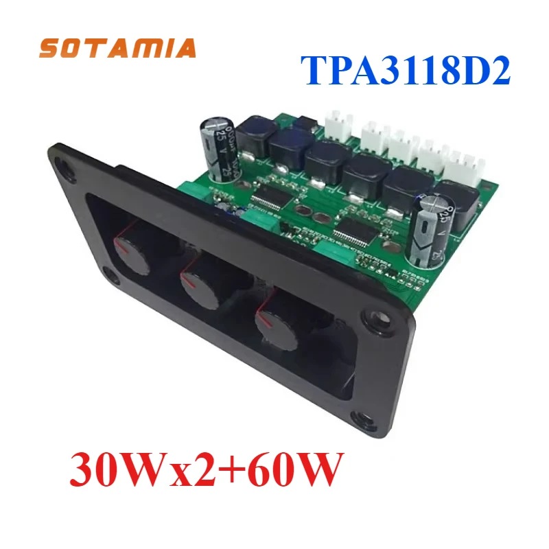 SOTAMIA TPA3118D2 Subwoofer Hifi Stereo Amplifier Audio Board 30Wx2+60W 2.1 Mini Amp Power Amplifier for Smart Home Amplificador